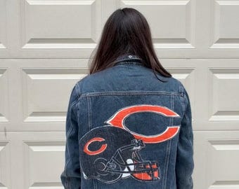 Reworked Chicago Bears Sherpa jean Jacket