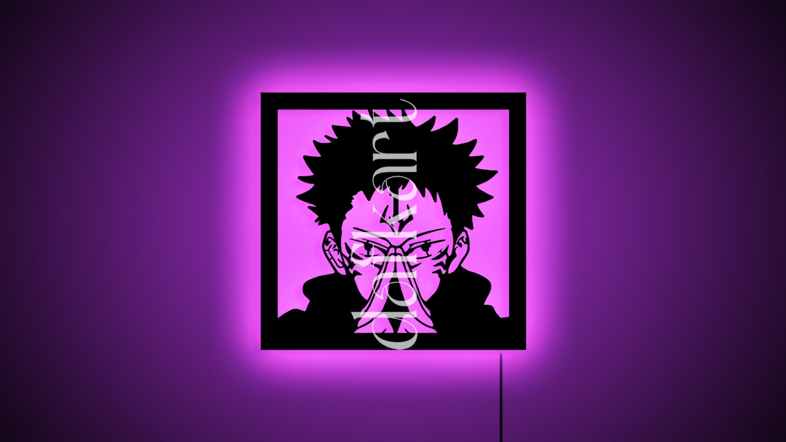 Anime Manga Lighted up WOODEN Wall Decor RGB 16 Colors Etsy