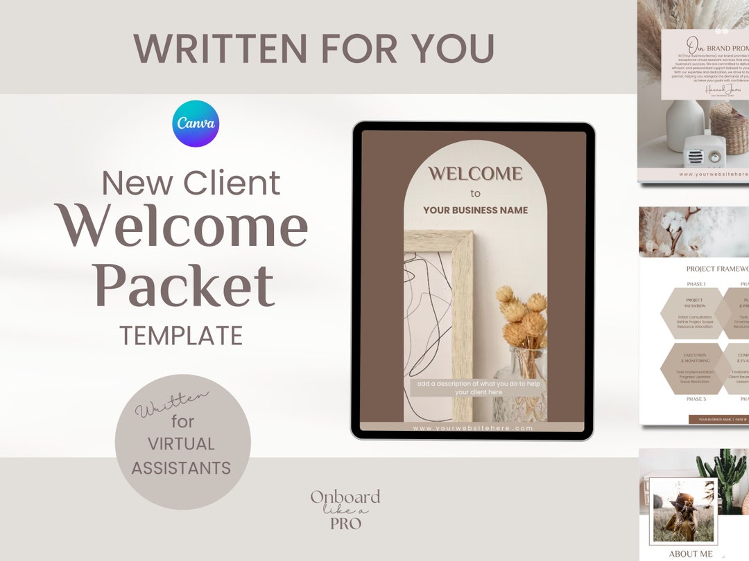 Example New Business Packet New Client Welcome Packet Canva Template for Virtual Assistant Small ...