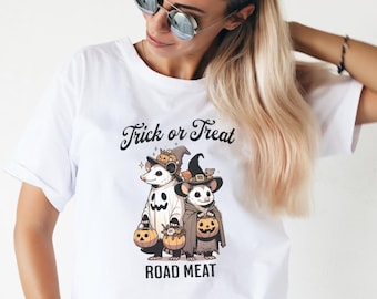 Opossum Halloween T-Shirt – Funny Road Meat Costume Party Tee