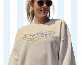 Fishes and Loaves Sleeve Print Sweatshirt – Modern Christian Apparel