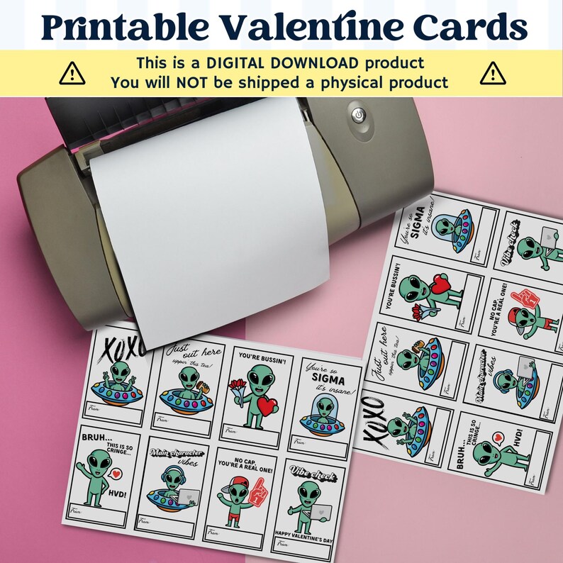 Printable Alien Valentine's Day Cards for Kids & Teens - Boy Approved ...