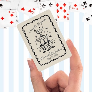 Cartes à jouer d'anniversaire personnalisées - Cadeau pour couple - Faire-part de fête unique - Jeu de cartes personnalisé pour célébrer - Cadeau souvenir