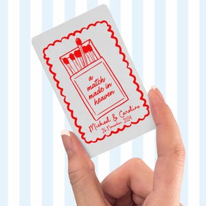 Custom Save the Date Playing Cards - Personalized Party Favor for Weddings - Card Deck Invitation - Matchbox Whimsical Design