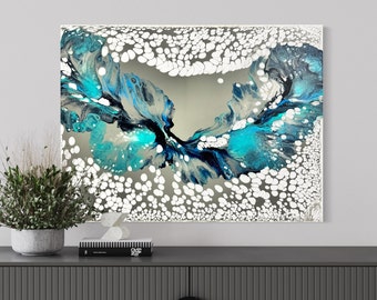 Original Abstract Acrylic Flow Pour Painting,  18”x 24” abstract canvas wall art, fluid art painting