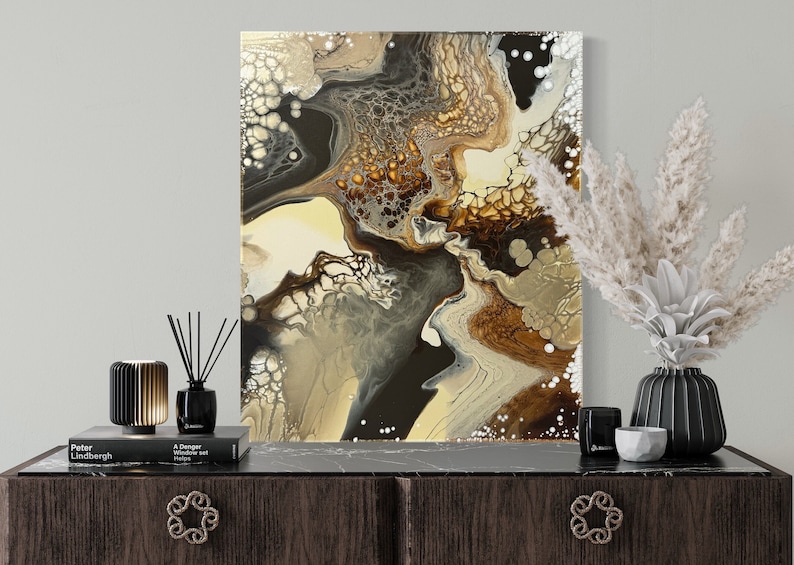 Original Abstract Acrylic Flow Pour Painting, 20 X 24 Contemporary Wall ...