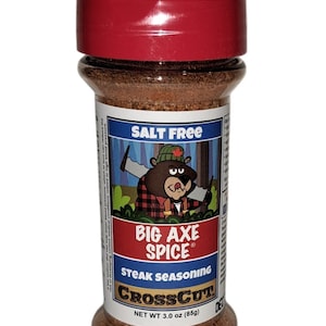 No Salt CrossCut™ Canadian Steak Seasoning Big Axe Spice® Salt Free Seasonings Bottle
