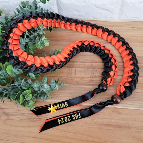 Open Colorblock lei, grad lei, satin braided lei, ribbon lei, graduation lei, gift, for grad, senior night, hoco, homecoming, 2026