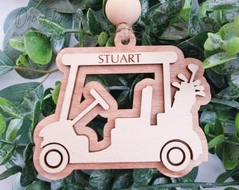 Custom golf cart ornament, Christmas ornament, decor, golf cart, gift, for golf lover, personalized, for golf enthusiast, stocking stuffer