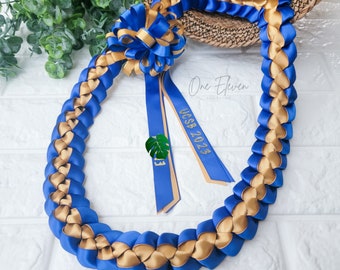 Satin braided lei, ribbon lei, floral lei, graduation lei, grad gift, for graduate, for grad, for student, graduation lei, 2024