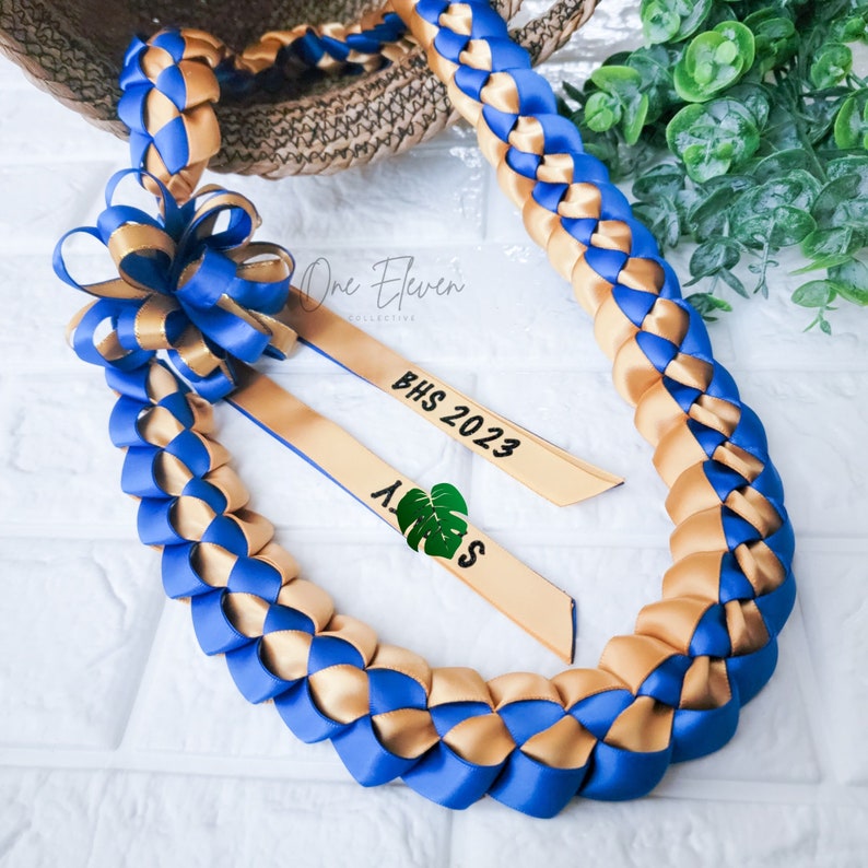 Satin braided lei, ribbon lei, floral lei, graduation lei, grad gift, for graduate, for grad, for student, graduation lei, 2024 image 6