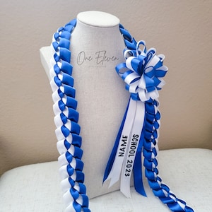 Satin braided lei, ribbon lei, floral lei, graduation lei, grad gift, for graduate, for grad, for student, graduation lei, 2024 image 3