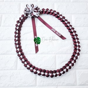Satin braided lei, ribbon lei, floral lei, graduation lei, grad gift, for graduate, for grad, for student, graduation lei, 2024 image 9