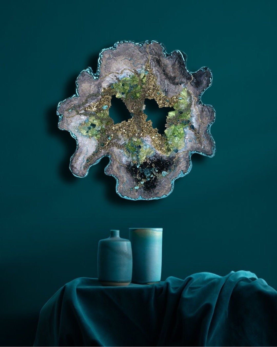 VIVIEN 16x16 Luxury 3D Wall Art,sculptural Painting, Pyrite