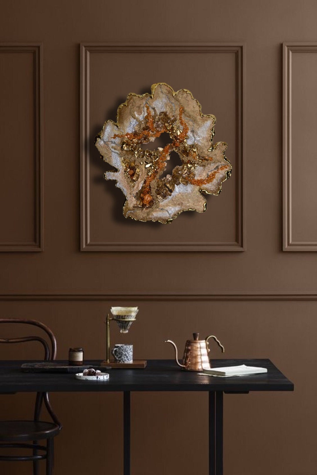 HALSEY 16x16 Luxury 3D Wall Art, Sculptural Painting, Home Decor