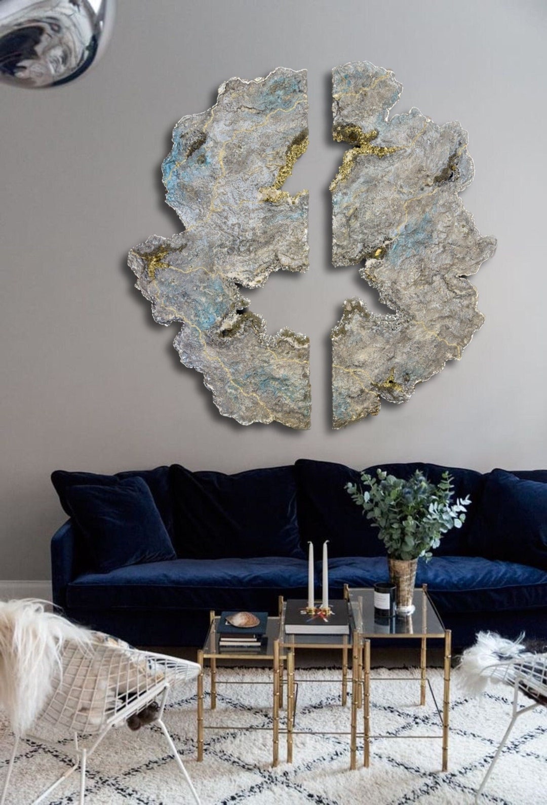 Yuvira 47x46 LARGE Luxury 3D Wall Art,painting,resin Art, 3D Artwork