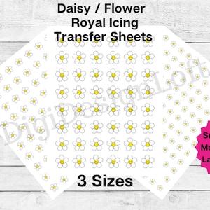 Flower/Daisy Royal Icing Transfer Sheet - 3 Sizes Included - Instant Digital Download & Print