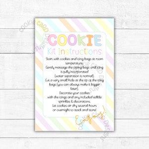 DIY Cookie Kit Anleitung - 3,5 "x 5" druckbare Pastell Cookie Dekorationskarten - Royal Icing Wie man Zuckerkekse dekoriert