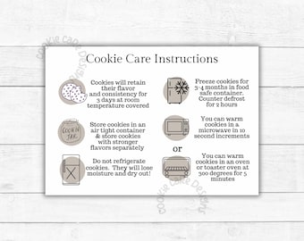 Instructiekaarten voor het onderhoud van koekjes: afdrukbare bijsluiter (pdf)