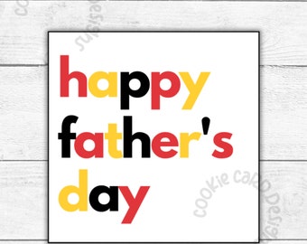 Gift Tags - Happy Father's Day Gift Tags - 2" &  2.5" - Square Tags - Instant Download