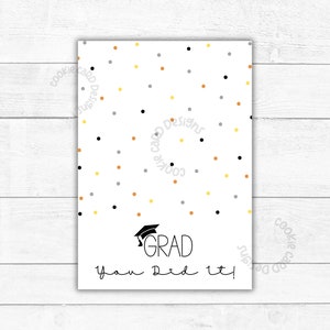 Graduation Cookie Karte - 3,5 "X 5" - Du hast es geschafft! Cookie & Treat Karte - Abschlussfeier Dankeschön / Geschenkkarten