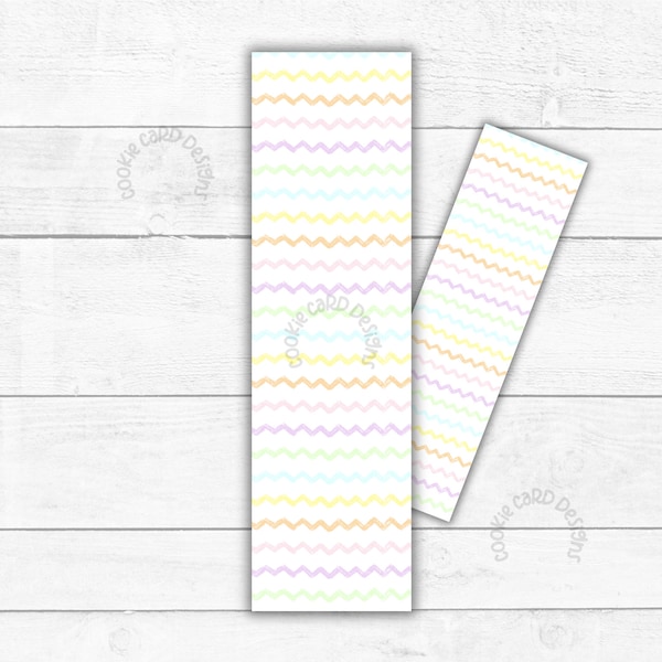 Long Box Backer 3" X 10.5" - Cookie Box Backer Printable Packaging - Chevron Stripe Birthday, Easter, Mother's Day, Baby, Bridal, Icecream