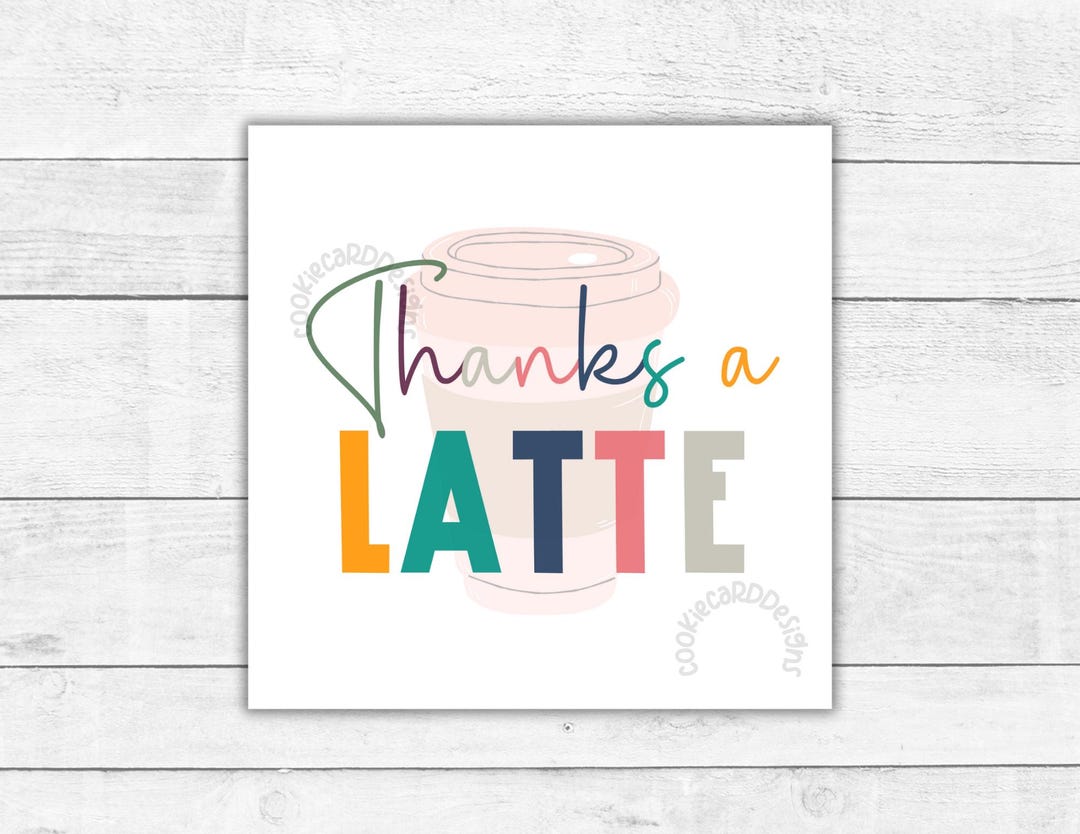 THANKS A LATTE Gift Tags - Square 2" & 2.5" Tags - Fall Season Gift ...