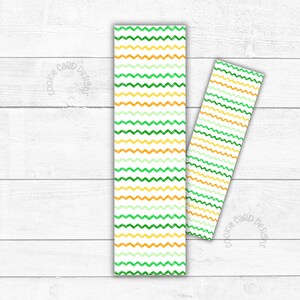 Długie pudełko 3" X 10,5" - Pudełko na ciasteczka - Opakowanie do zadruku - Paski Chevron - Wiosna, Dzień Świętego Patryka, Urodziny
