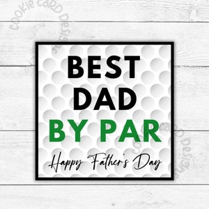 Etichette regalo per la festa del papà - Etichette regalo Best Dad By Par Golf - 2" e 2,5" - Etichette quadrate