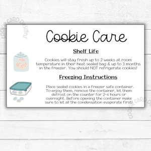 Cartes de conservation et de congélation pour l'entretien des biscuits - 3 x 5 po. - Pour les biscuits au sucre glace royaux décorés, les cookies, les cartes d'informations sur la durée de vie
