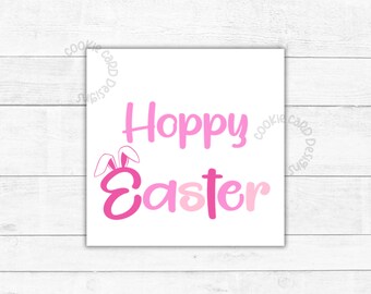 Easter Gift Tags - 2" & 2.5" Tags - Pink Bunny Hoppy Easter Cookie/Gift/Favor Tags