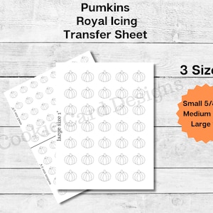 Pumpkin Royal Icing Transfer Sheets - 3 Sizes  Included