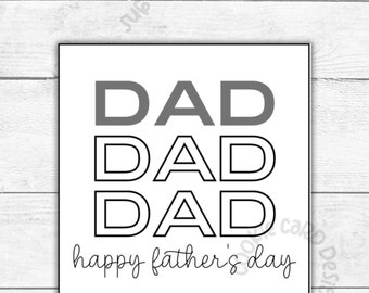 Dad Gift Tags - Happy Father's Day Gift Tags - 2" &  2.5" - Square Tags - Instant Download