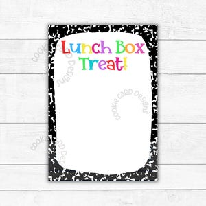 Cartes gourmandes pour boîte à lunch - 3,5 x 5 po. Imprimable faveur/carte cadeau pour l'école Mini biscuits/bonbons/collation