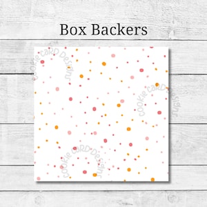 Tarjetas de soporte para cajas de galletas - Rosas neutros - Para usar dentro de cajas transparentes, blancas o kraft - Insertos de embalaje en 3 tamaños: 4", 4,5" y 5"