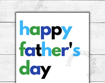 Gift Tags - Happy Father's Day Gift Tags - 2" &  2.5" - Square Tags - Instant Download