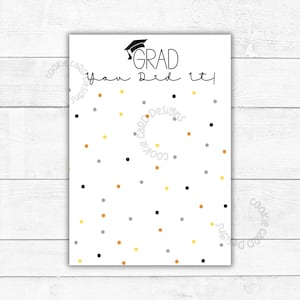 Graduierung Karte - Du hast es geschafft! Cookie / Candy / Favor / Geschenkkarten 3,5 "x 5" Printable Abschlussfeier Dankeschön Karten