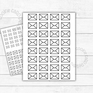 Hojas de transferencia de glaseado real con forma de sobre - 3 tamaños - Forma rectangular - Descarga imprimible - Galletas, cupcakes, pasteles, repostería o manualidades