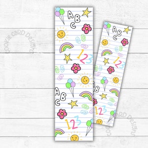 Base para caja larga de 7,6 x 26,7 cm - Base para caja de galletas - Cuaderno de dibujo artístico para maestros/escuelas, empaque imprimible colorido