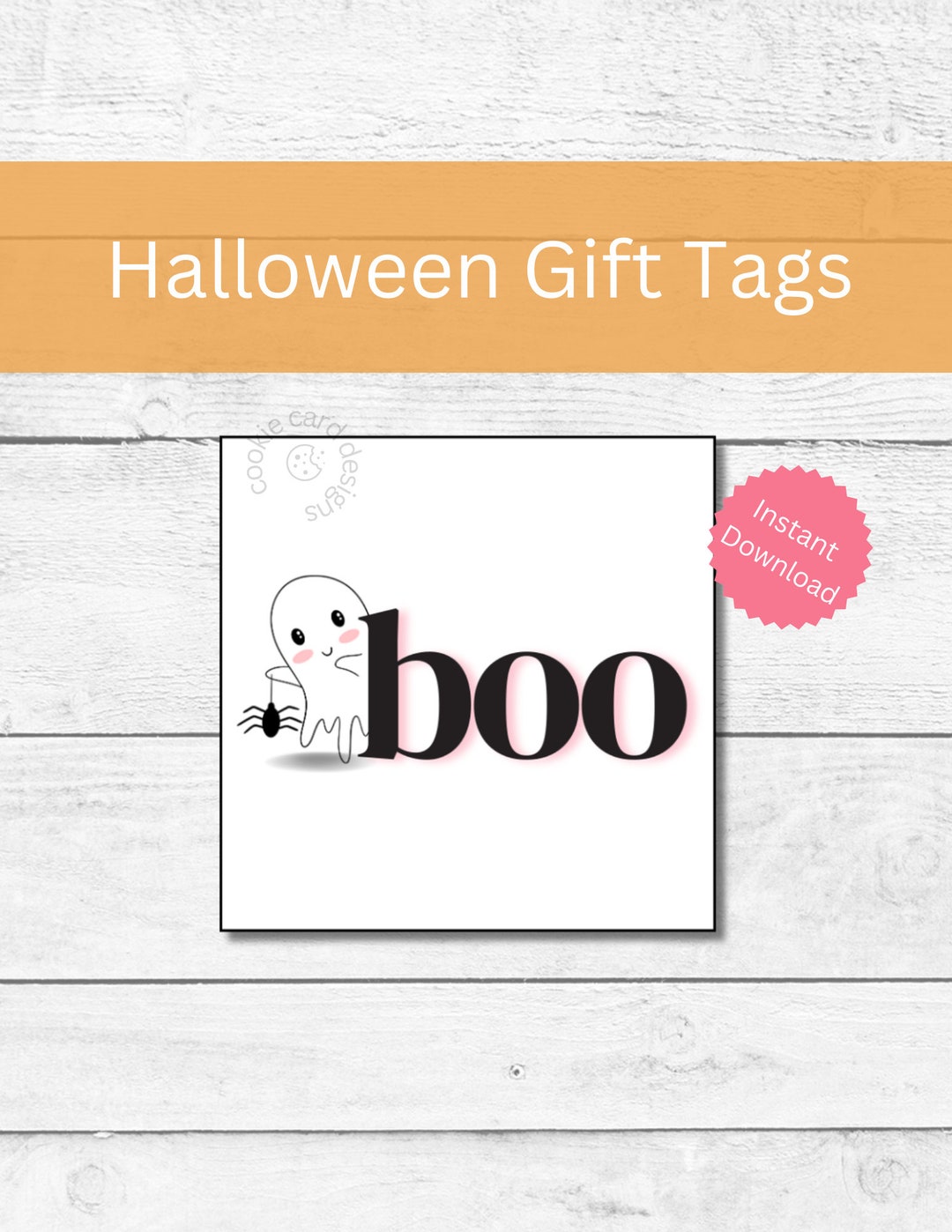 Hashtag Boo Tag Printable Halloween Cookie Tags, BOO Tag 2 & 2.5 Sizes, Ghost Boo Gift ...