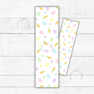 Long Box Backer 3" X 10,5" - Cookie Box Backer - Embalagem para impressão - Cartões de Páscoa, Páscoa, Primavera, Pastel, Ovos, Cenoura, Margarida