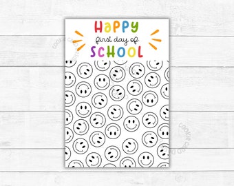 Happy First Day of School - 3.5" X 5" - Printable Cookie Cards - Back To School Favor Cards