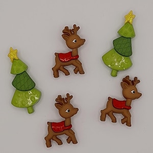CHRISTMAS REINDEER GAMES - Dress it Up Fun Novelty Buttons perfect for holiday decorating, crafting projects, scrapbooking, knitting crochet