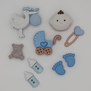 BEBÉ NIÑO MM - Botones de bebé 3D novedosos y lindos para vestir, perfectos para decorar, hacer manualidades, hacer álbumes de recortes, tejer, crochet, niños, ropa