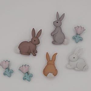 QUEUES DE COTON - BOUTONS 3D fantaisie pour décoration, parfaits pour décorer des projets d'artisanat, du scrapbooking, du tricot, du crochet, des enfants, des vêtements