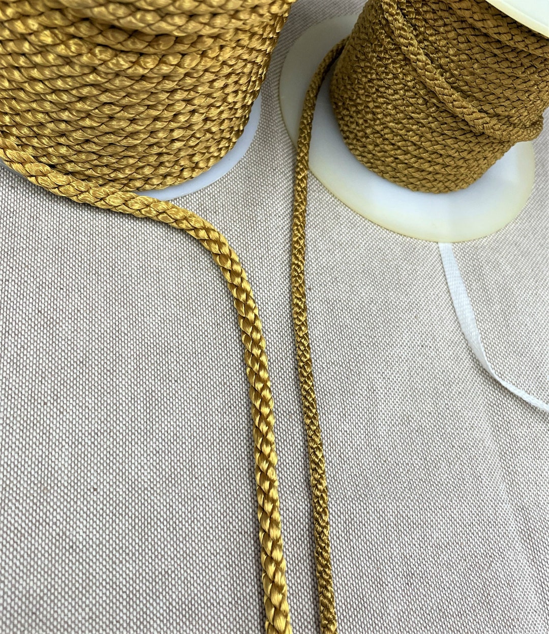 GOLD Cord LACING and CREPE 6mm, 4mm Available in 2 Metre Length Cuts ...