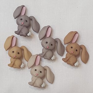 HOP HOP - Boutons fantaisie 3D de Pâques, parfaits pour décorer des projets de bricolage, du scrapbooking, du tricot, du crochet, des vêtements...