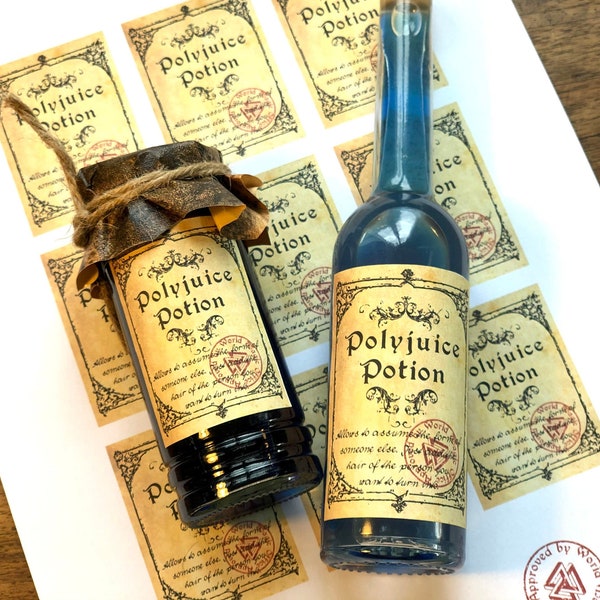 Potion labels - DIY magic potion bottles - HP themed magic potion labels