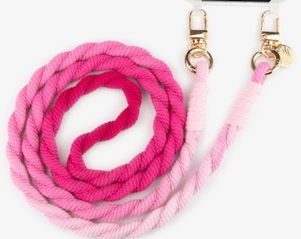 Roze telefoonketting met spiraalmotief – Leuke Y2K telefoonband, pastelroze smartphoneketting, stijlvolle crossbodyband voor iPhone en Samsung