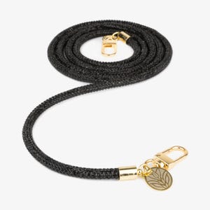 Glitzer Handykette – 120 cm lang | Edle Handy Kette für Damen | Stylische Crossbody-Handykette in Schwarz oder Silber
